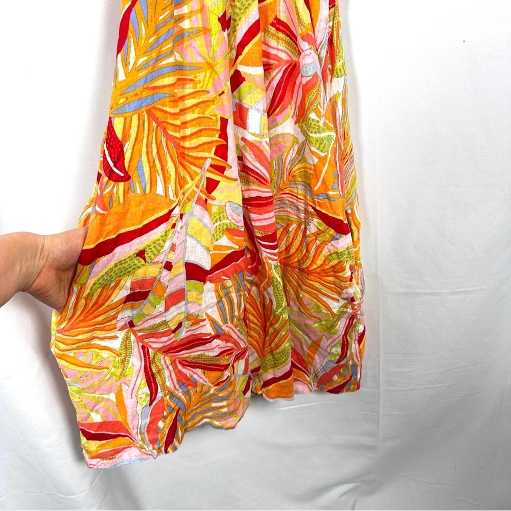 C&C California Linen Blend Tropical Halter Trapeze Sundress NWT Small - Picture 3 of 13